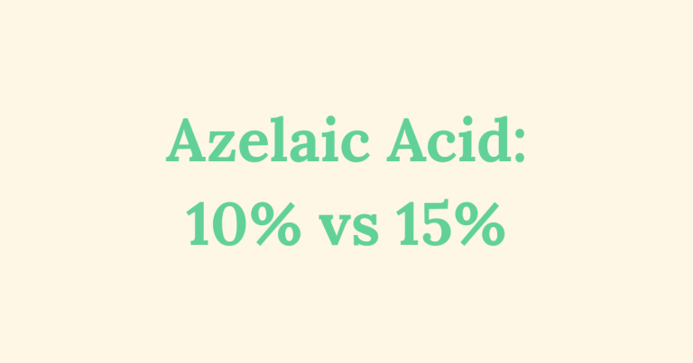Graphic image with text "Azelaic Acid: 10% vs 15%"