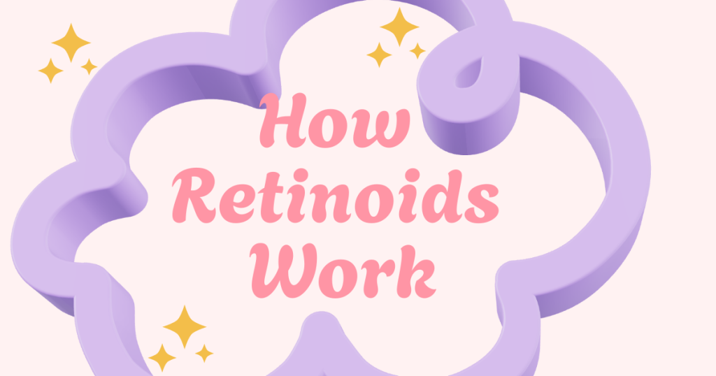 Article Image in pink with graphic text "How Retinoids Work"